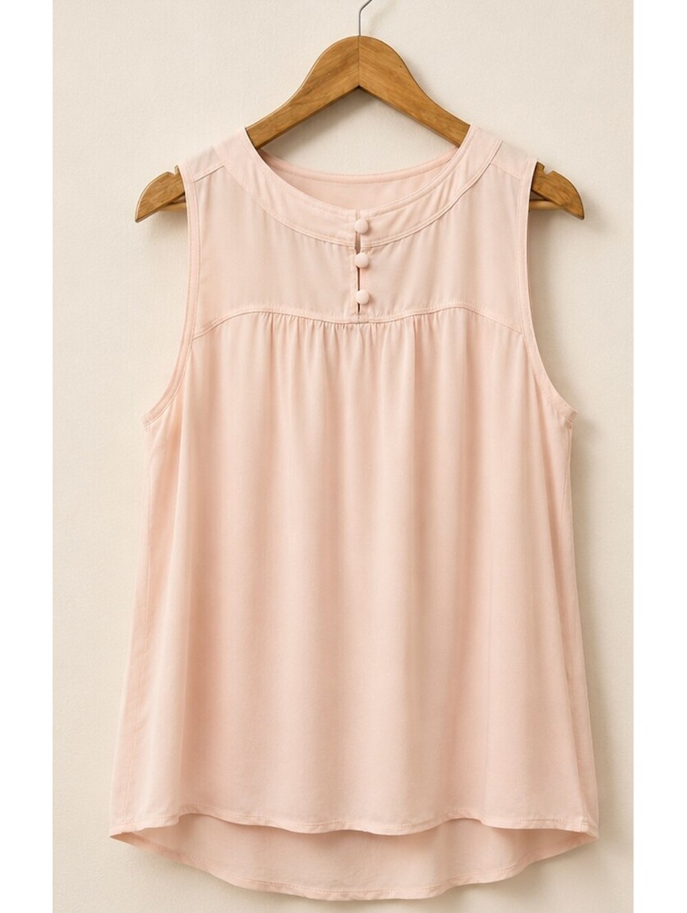 LOFT Light Pink Sleeveless Blouse with Button Detail Size M